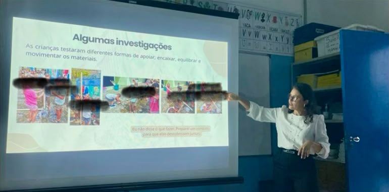 Michelle apresentando sua prática no Dia das Boas Práticas